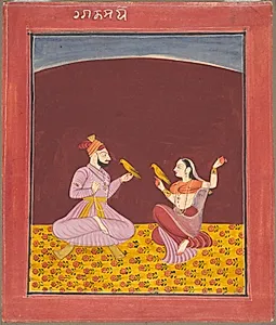 Kamod Raga of the "Dipak Raga" Family, page from a Ragamala Series by Unknown Artist