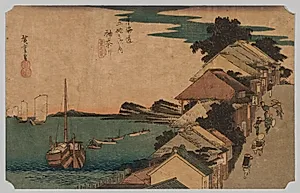 Kanagawa, Inland Sea: Top of the Street by Utagawa Hiroshige (Japanese, 1797–1858)