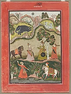 Kanhara Ragini: Song of Inspiration to Krishna for Killing the Elephant Demon, from the Ragamala Series by Unknown Artist