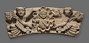 Keystone of an Arch: Female Bust within a Medallion Supported by Angels by Unknown Artist