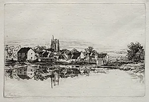 Kidwelly Town by Francis Seymour Haden (British, 1818–1910)