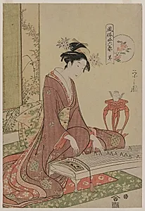 Koto from the series The Six Arts in Fashionable Guise by Chōbunsai Eishi (Japanese, 1756–1829)