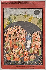 Krishna and the Gopis Gather for Rasamandala by Unknown Artist