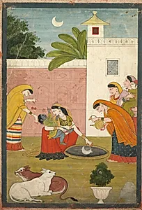 Krishna Reaching for the Moon by Unknown Artist