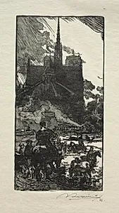 L'Abreuvoir au Point St. Louis by Auguste Louis Lepère (French, 1849–1918)