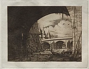 L'Arch du Pont Notre Dame by Edmond Gosselin (French)