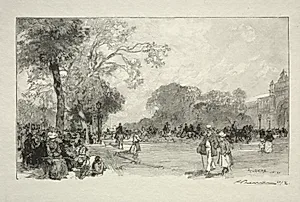 L'Avenue des Champs Elysées by Auguste Louis Lepère (French, 1849–1918)