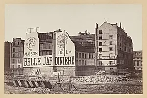 La Belle Jardinère: le magasin de la rue de la Cité pendant sa demolition, Paris by Charles Marville (French, 1813–1879)