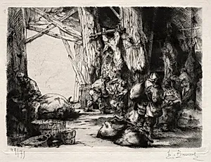 La Boucherie Militaire by Auguste Brouet (French, 1872–1941)