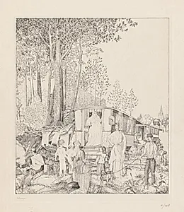 La Halte des Bohémiens by Jean-Émile Laboureur (French, 1877–1943)