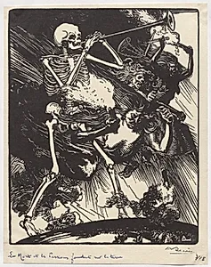 La Mort et les Passions fondant sur la terre by Auguste Louis Lepère (French, 1849–1918)