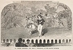 La Petite Angelina and Miss C. Thompson, at the Boston Museum by Winslow Homer (American, 1836–1910)