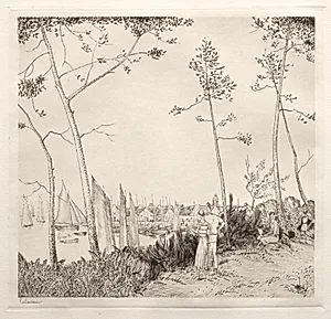 La Promenade sur le Port by Jean-Émile Laboureur (French, 1877–1943)