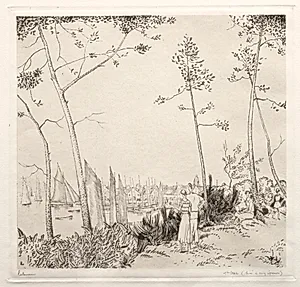 La Promenade sur le Port by Jean-Émile Laboureur (French, 1877–1943)