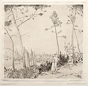 La Promenade sur le Port by Jean-Émile Laboureur (French, 1877–1943)