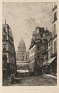 La rue du Haut Pavé à Paris by Lucien Gautier (French, 1850–1925)