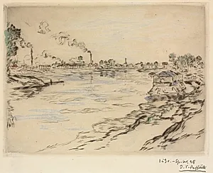 La Seine, à Asnières by Jean-François Raffaëlli (French, 1850–1924)