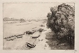 La Seine au Pont Nationale by Auguste Louis Lepère (French, 1849–1918)