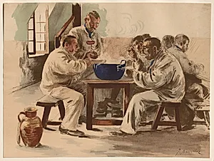La Soupe à la Chambrée by Jacques Baseilhac (French, 1874–1903)