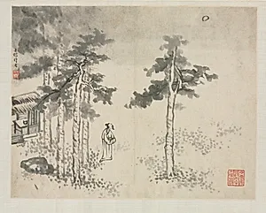 Landscape Album in Various Styles: Shibiao Waiting for the Moon