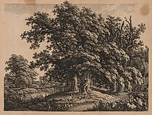 Landscape and Bridge with Three Figures by Carl Wilhelm I Kolbe (German, 1757–1835)