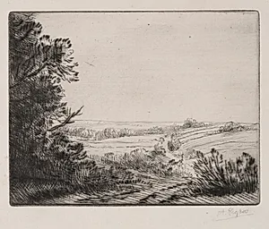 Landscape by Alphonse Legros (French, 1837–1911)