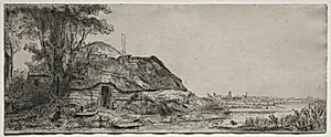 Landscape with a Cottage and a Large Tree by Rembrandt van Rijn (Dutch, 1606–1669)
