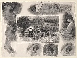 Landscape with Cottage and Cows Surrounded by Various Sketches by Henry Wolf (American, 1852–1916)