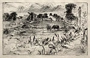 Landscape with the Horse by James McNeill Whistler (American, 1834–1903)