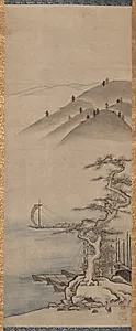 Landscapes (one of a pair) by Unkoku Tōyo (Japanese, 1612–1688?)