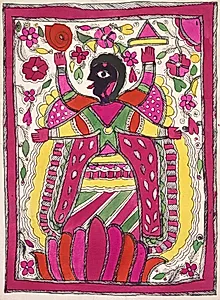 Large, multi-armed figure facing left by Unknown Artist