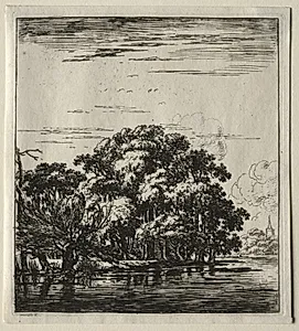 Le bois au bord de la rivière by Herman Naiwincx (Flemish, c. 1624–after 1651)