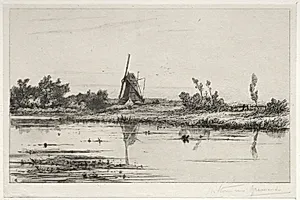Le bord au Gein by Charles Nicolas Storm van 's-Gravesande (Dutch, 1841–1924)