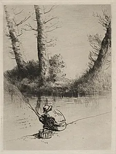 Le Pêcheur à la Ligne by Alphonse Legros (French, 1837–1911)