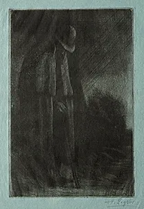 Le Voyageur à l'Abri by Alphonse Legros (French, 1837–1911)