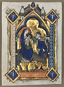 Leaf Excised from a Psalter: Flight Into Egypt by Unknown Artist