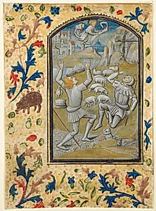 Leaf from a Book of Hours: Annunciation to the Shepherds