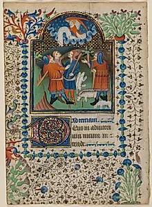 Leaf from a Book of Hours: Annunciation to the Shepherds (recto) by Boethius Illuminator (Flemish, active c. 1414–20)