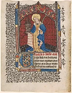 Leaf from a Book of Hours: St. Barbara (6 of 6 Excised Leaves) by Henri d'Orquevaulx (French)