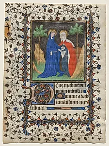 Leaf from a Book of Hours: The Visitation by Boucicaut Master (French, Paris, active about 1410–25)