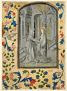 Leaf from a Book of Hours: The Visitation by Guillaume Vrelant (Flemish, c. 1454–1481)