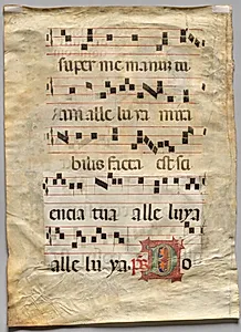 Leaf from a Gradual: Historiated Initial R: Initial D (verso) by Unknown Artist