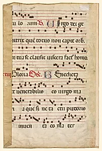 Leaf from a Gradual with Music (verso) by Unknown Artist
