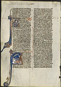 Leaf from a Latin Bible: Initial A and Initial A: Judith Beheading Holofernes by Leber Group (French)