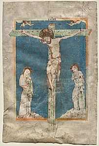 Leaf from a Missal: The Crucifixion (recto) by Unknown Artist