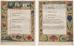 Leaf from a Psalter and Prayerbook: Calendar Page with Labors (recto) and Calendar Page with Peasant (verso) by Unknown Artist