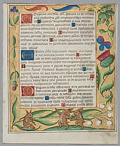 Leaf from a Psalter and Prayerbook: Rabbits Dancing (recto) by Unknown Artist