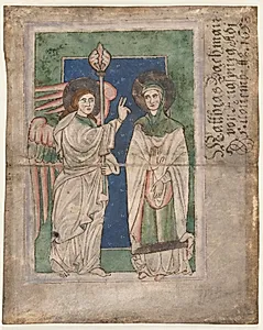 Leaf from a Psalter(?): Annunciation (recto) by Unknown Artist