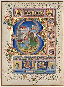 Leaf from a Psalter with Historiated Initial (B): King David by Unknown Artist