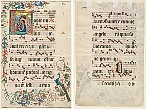 Leaf from an Antiphonary: Initial H with the Nativity (recto) and Text (verso) by Unknown Artist